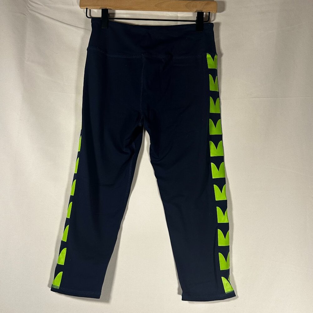 Seattle Seahawks Navy Neon Green 12 Cropped Leggings Small